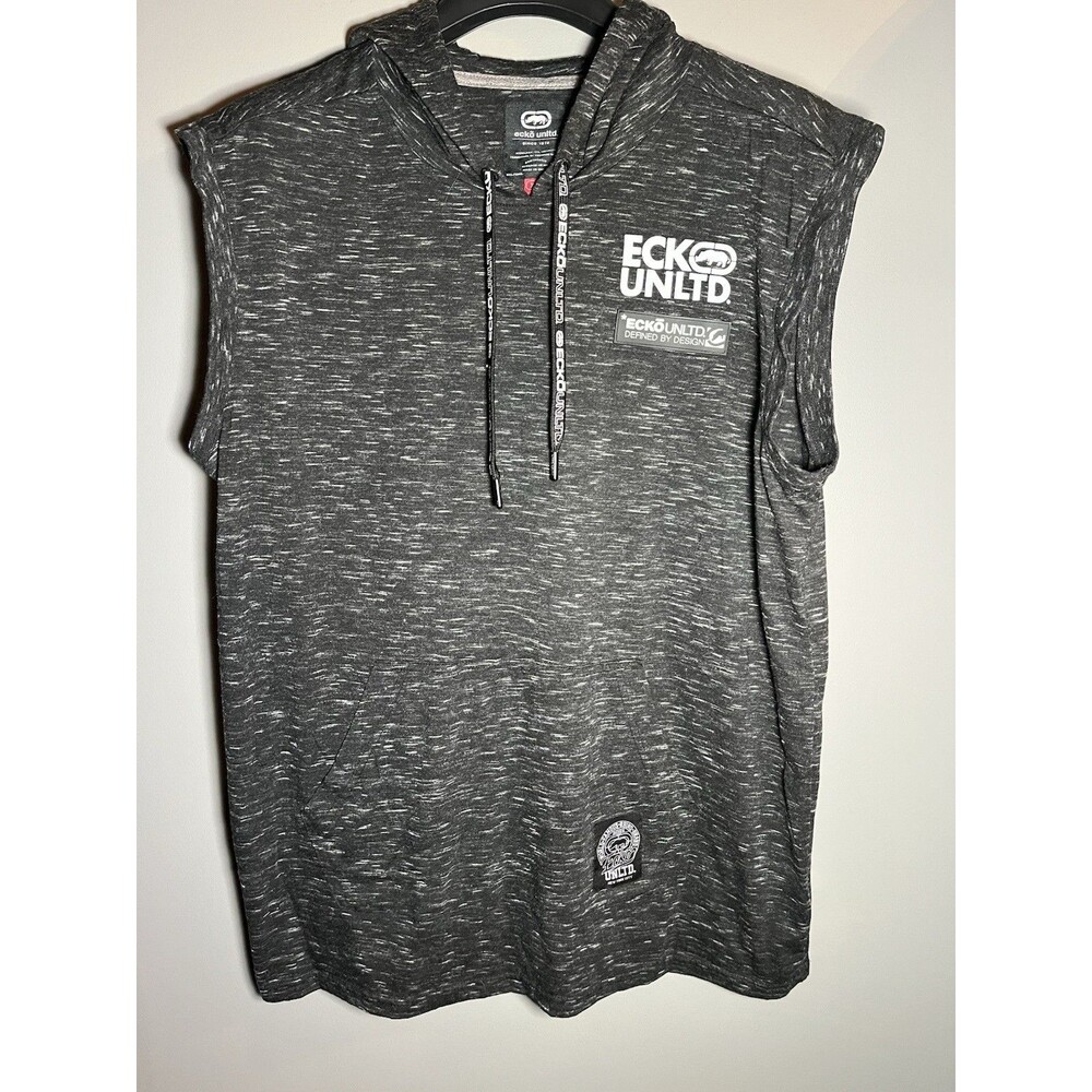 Ecko Unltd Sleeveless Hoodie‎ Mens XL Black Performance Active
